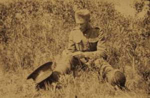 Writing home from Camp Hughes Manitoba 1916